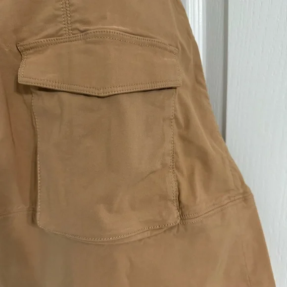 Anthropologie Maeve Tan Utility Shirt Dress Large NWT Zip Front Pockets - Picture 8 of 9